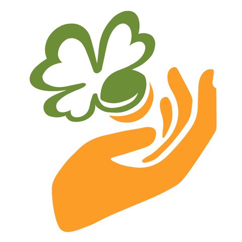 Logo Schömberg mit allen Sinnen. Symbolisch dargestellt sind Kleeblatt, Kugel und eine Hand